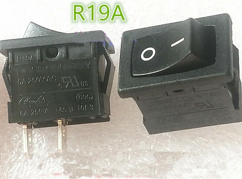 R19A T85U 15 * 21mm Rocker Switch 2 Pin 2 Position 6A 250VAC
